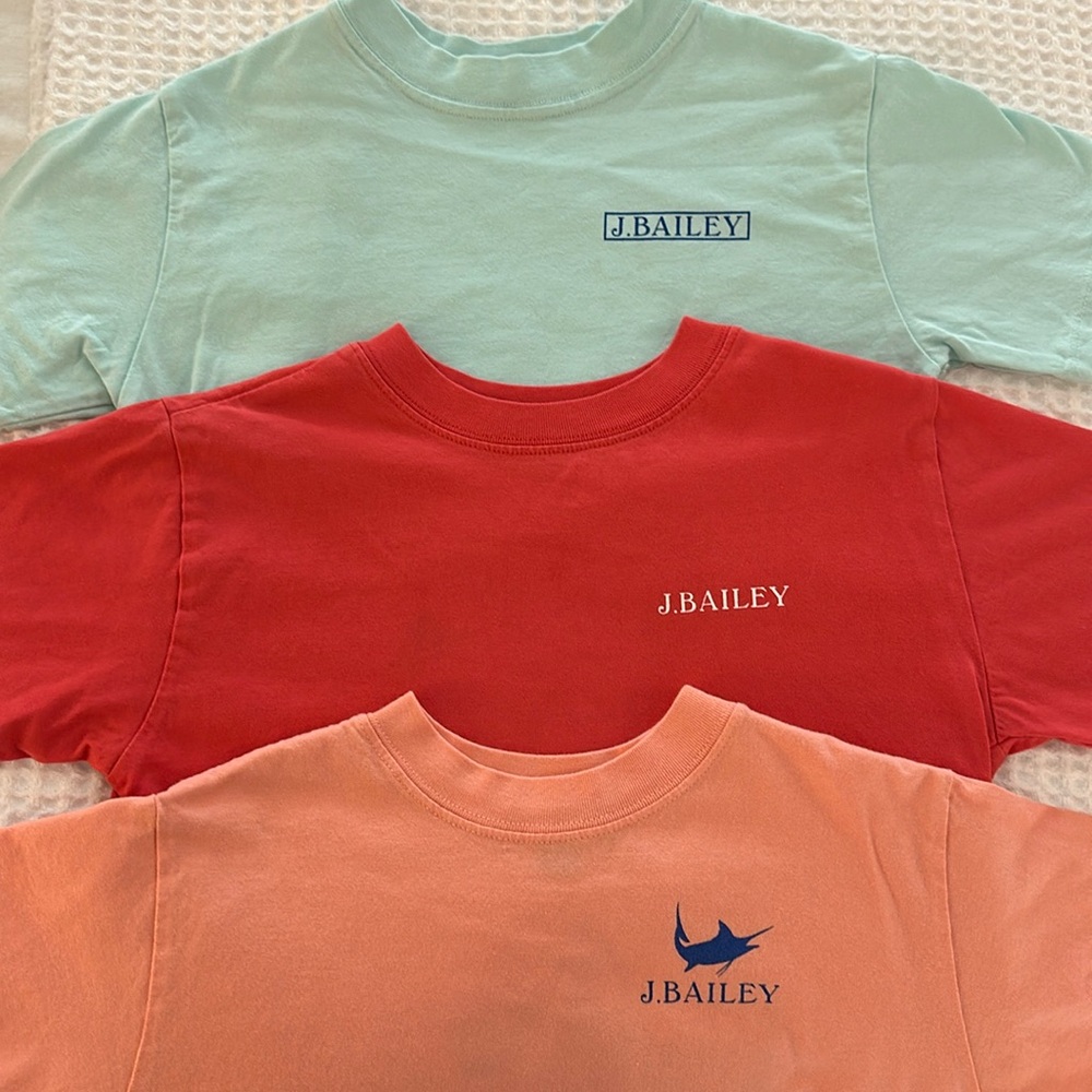 Three boy size 8 J. Bailey short sleeve t-shirts